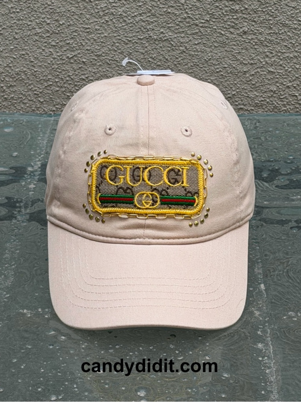 NWT Handmade Gucci Glamour Ball Cap With Chain accents - Picture 3 of 10